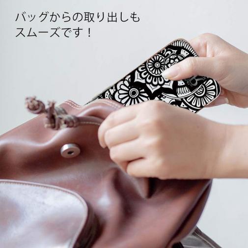 【ROMI HIME】【TPU】ヘナ タトゥー　トライバル　花　ブラック＆ホワイト