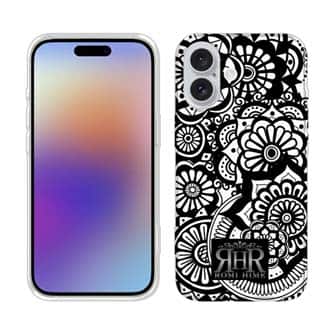 【ROMI HIME】【TPU】ヘナ タトゥー　トライバル　花　ブラック＆ホワイト