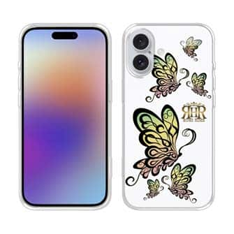 【ROMI HIME】【TPU】蝶　トライバル　オーロラ　ホワイト