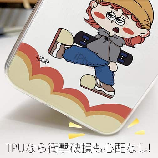 【Pariko】【TPUケース】スケーターの女の子 アメコミ