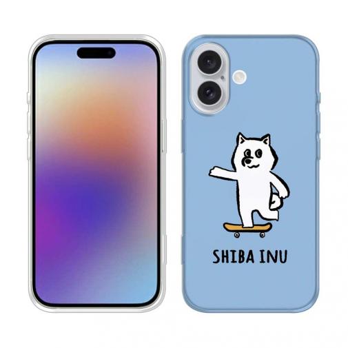 【TPU】【ワカボンド】WAKAMAKAシリーズ 柴犬スケボー_白柴