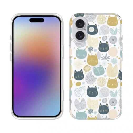 【TPU】北欧デザイン 猫と花