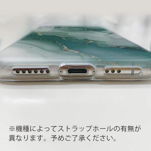 【TPU】くすみカラーマーブル調 グリーン＆ゴールド