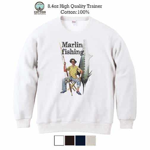 【トレーナー】カジキ釣り 8.4oz Cotton:100%