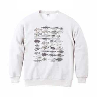 【トレーナー】魚図鑑　1890年版 8.4oz Cotton:100%