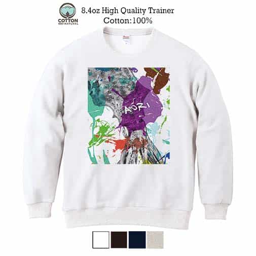 【トレーナー】アオリイカ　ペンキペイント 8.4oz Cotton:100%