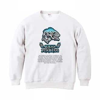 【トレーナー】バスフィッシング　ローライダーフォント　ブルー 8.4oz Cotton:100%