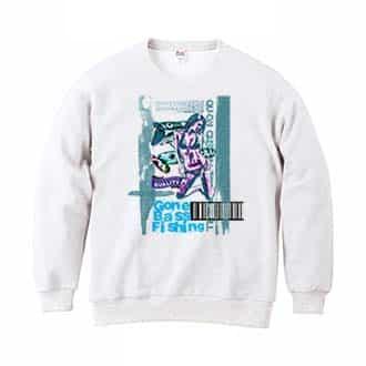 【トレーナー】Gone Bass Fishing ローライダーポスター風　エメラルドグリーン 8.4oz Cotton:100%