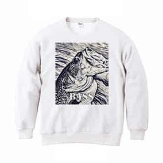 【トレーナー】ブラックバス　ハンドランディング　モノトーン 8.4oz Cotton:100%