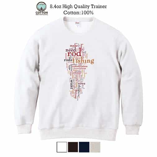 【トレーナー】ルアーフィッシング　テキストデザイン 8.4oz Cotton:100%
