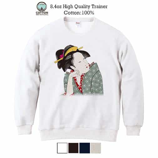 【トレーナー】浮世絵　美人絵　その3 8.4oz Cotton:100%