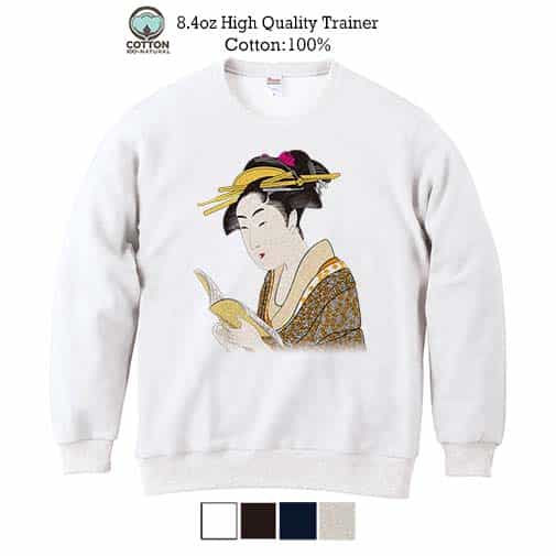 【トレーナー】浮世絵　美人絵　その4 8.4oz Cotton:100%
