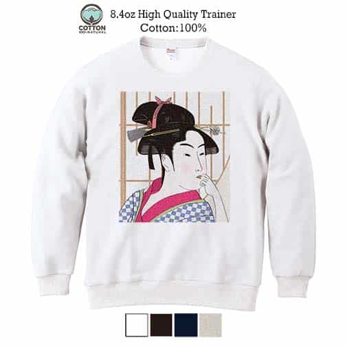 【トレーナー】浮世絵　江戸美人1 8.4oz Cotton:100%