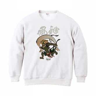【トレーナー】浮世絵　風神 8.4oz Cotton:100%