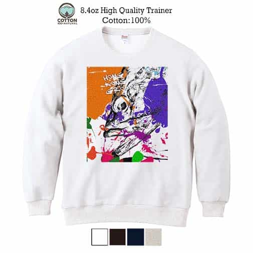 【トレーナー】キジハタ　ペンキペイント 8.4oz Cotton:100%