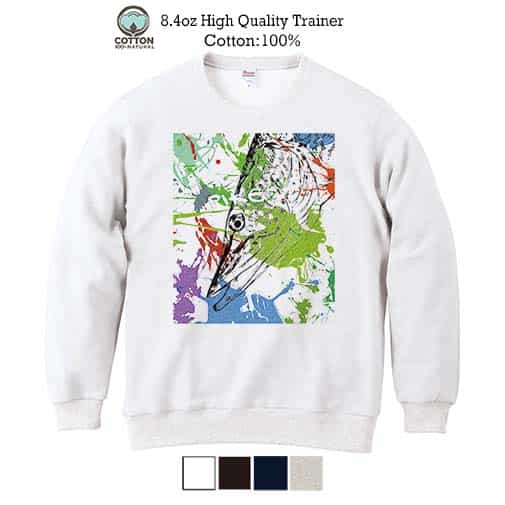 【トレーナー】パイク　ペンキペイント 8.4oz Cotton:100%