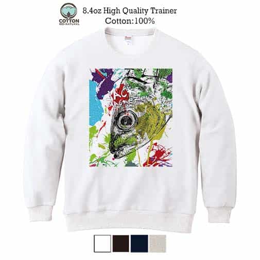 【トレーナー】マアジ　ペンキペイント 8.4oz Cotton:100%