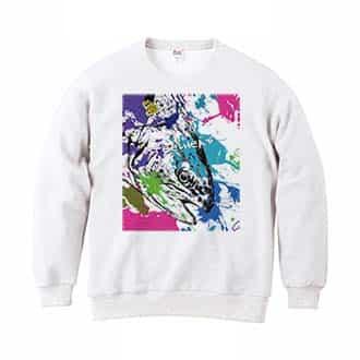 【トレーナー】ニジマス(スチールヘッド)　ペンキペイント 8.4oz Cotton:100%