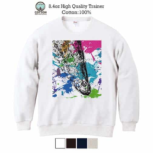 【トレーナー】ライギョ　ペンキペイント 8.4oz Cotton:100%