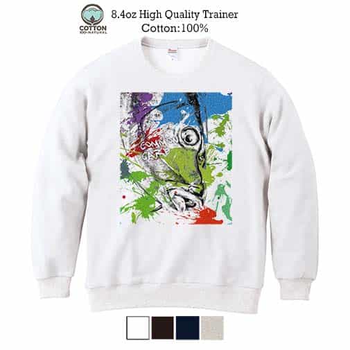 【トレーナー】コイ　ペンキペイント 8.4oz Cotton:100%