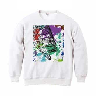 【トレーナー】ブラックバス2　ペンキペイント 8.4oz Cotton:100%