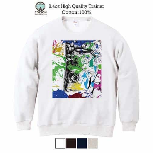 【トレーナー】ヘラブナ　ペンキペイント 8.4oz Cotton:100%