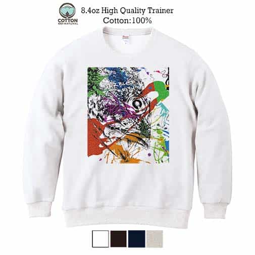 【トレーナー】カサゴ　ペンキペイント 8.4oz Cotton:100%