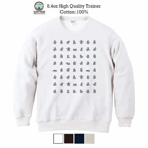 【トレーナー】かわいいペンギンのシームレスパターン 8.4oz Cotton:100%