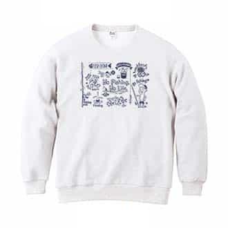 【トレーナー】【釣りざんまい】釣りが好きなんです　横描き 8.4oz Cotton:100%