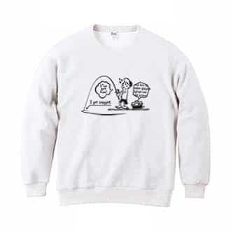 【トレーナー】【釣りざんまい】なんだか大物釣りあげてるかも?_モノクロ 8.4oz Cotton:100%