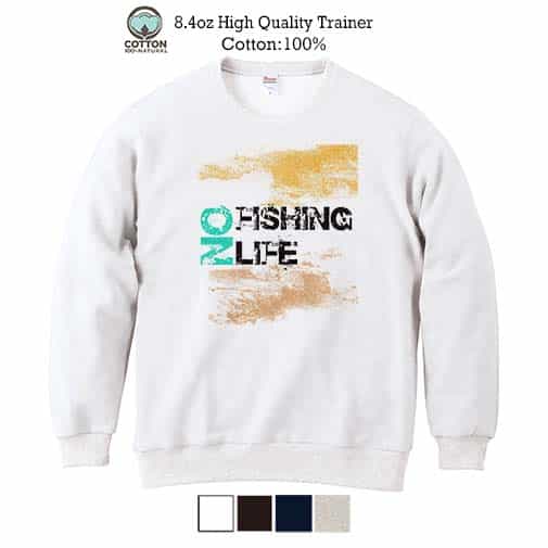 【トレーナー】No Fishing No Life カジュアル 8.4oz Cotton:100%