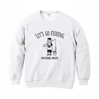 【トレーナー】【釣りざんまい】レッツゴーフィッシング バケツとアングラー 8.4oz Cotton:100%