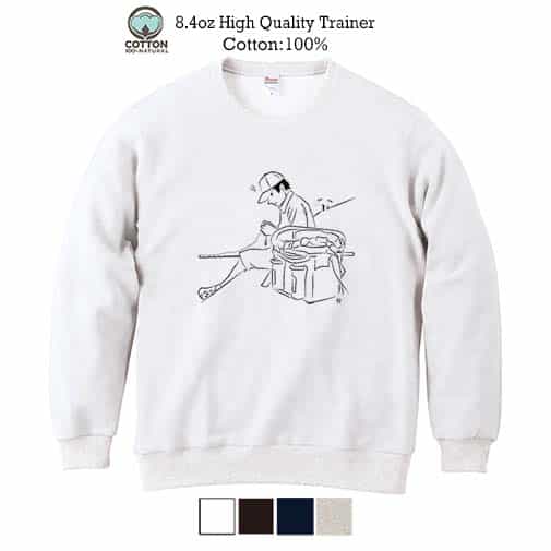 【トレーナー】【釣りざんまい】ヒトリアングラー 8.4oz Cotton:100%