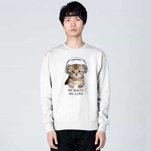 【トレーナー】スコティシュだってNo Music No Life 8.4oz Cotton:100%