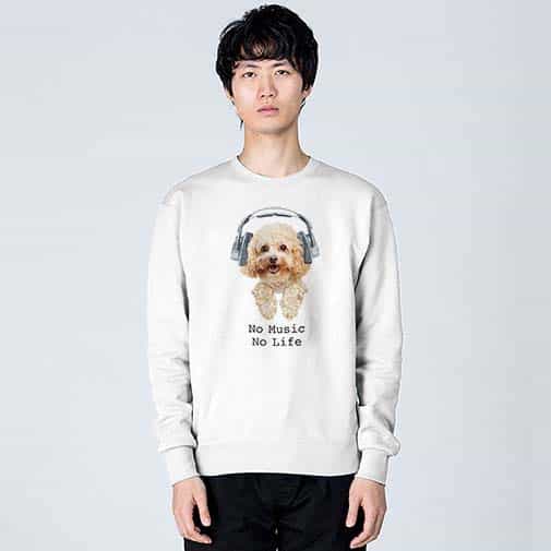 【トレーナー】トイプードルだってNo Music No Life 8.4oz Cotton:100%