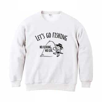 【トレーナー】【釣りざんまい】レッツゴーフィッシング ウトウトアングラー 8.4oz Cotton:100%