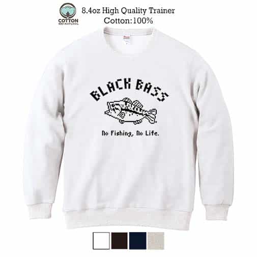 【トレーナー】【釣りざんまい】ブラックバス 8.4oz Cotton:100%
