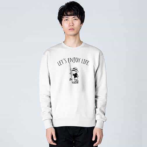 【トレーナー】【釣りざんまい】釣りに行きたい少年_02 8.4oz Cotton:100%