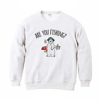 【トレーナー】【釣りざんまい】ルアーとシロクマさん 8.4oz Cotton:100%