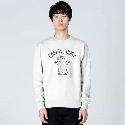 【トレーナー】シロクマさんのハグアピール(wakat) 8.4oz Cotton:100%