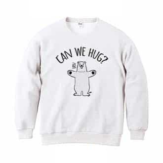 【トレーナー】シロクマさんのハグアピール(wakat) 8.4oz Cotton:100%