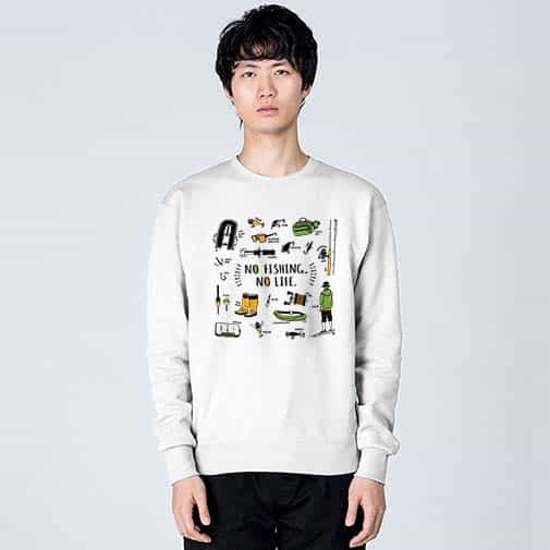 【トレーナー】【釣りざんまい】釣りに行く準備_カラフル 8.4oz Cotton:100%