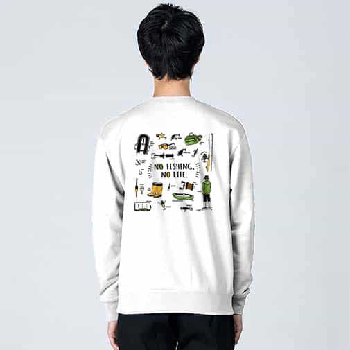 【トレーナー】【釣りざんまい】釣りに行く準備_カラフル 8.4oz Cotton:100%