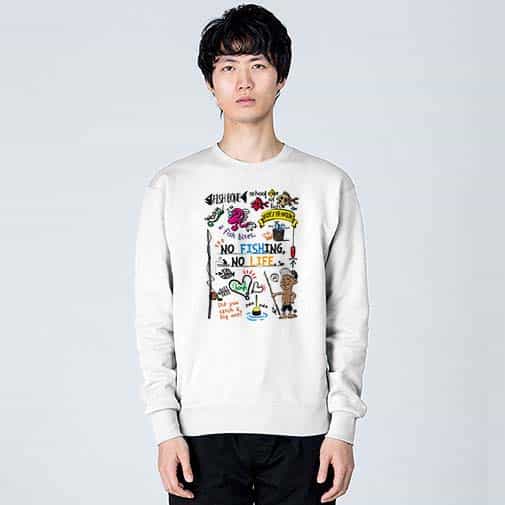 【トレーナー】【釣りざんまい】釣りが好きなんです_カラフル 8.4oz Cotton:100%