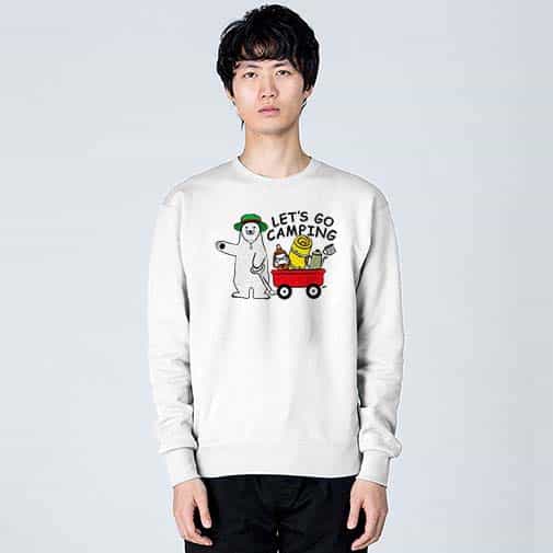 【トレーナー】キャンプに行くシロクマさん(wakat) 8.4oz Cotton:100%