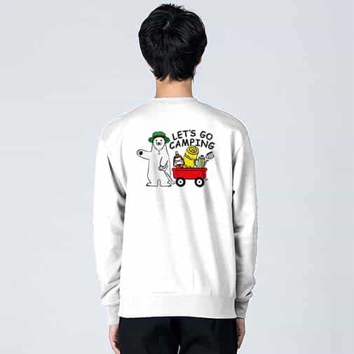 【トレーナー】キャンプに行くシロクマさん(wakat) 8.4oz Cotton:100%