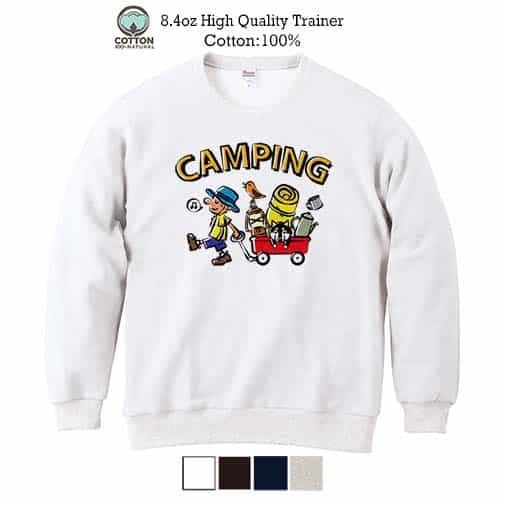 【トレーナー】【釣りざんまい】キャンピング 8.4oz Cotton:100%