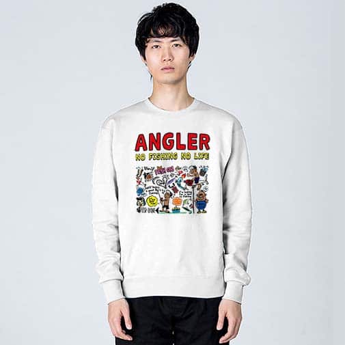 【トレーナー】【釣りざんまい】釣りをするんです_カラフル 8.4oz Cotton:100%