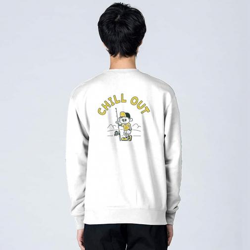 【トレーナー】【釣りざんまい】のんびり釣りしよう_レトロ 8.4oz Cotton:100%