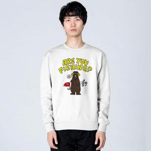 【トレーナー】【釣りざんまい】ルアーとクマさん 8.4oz Cotton:100%